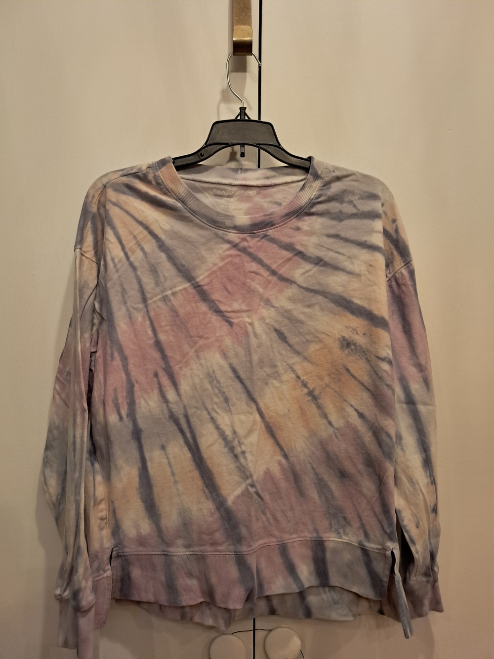 Aeropostale Pastel Tie-Dye Crewneck Sweatshirt - Pink, Blue, Cream